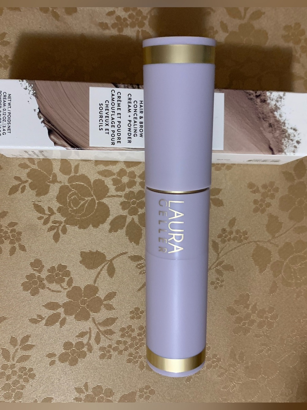 Laura Geller Root Touch up 2-in-1 Hair and brow, concealing cream, plus powder.